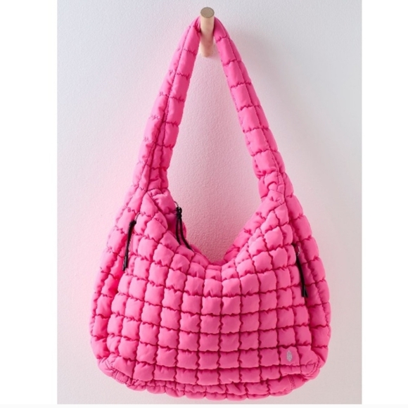 Free People Movement Quilted Carryall Bag in Sour Citrus Or Bubblegum NWT - Picture 2 of 6